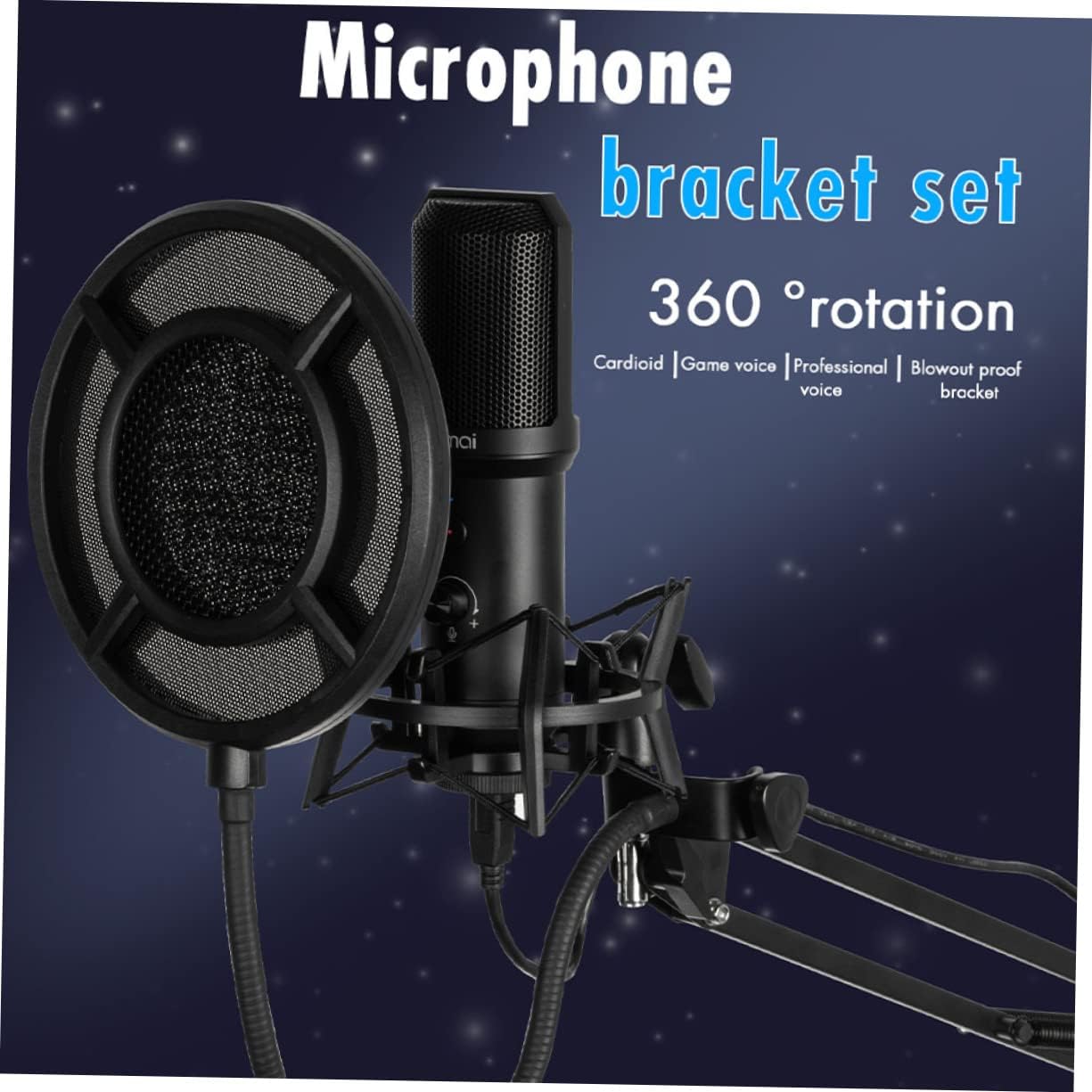 Condenser Microphone Headphone Mic USB Microphones Noise Canceling Microphone Live Streaming Microphone Streaming Mic with Stand Gaming Microphone Home Microphone Microphone Set Stands