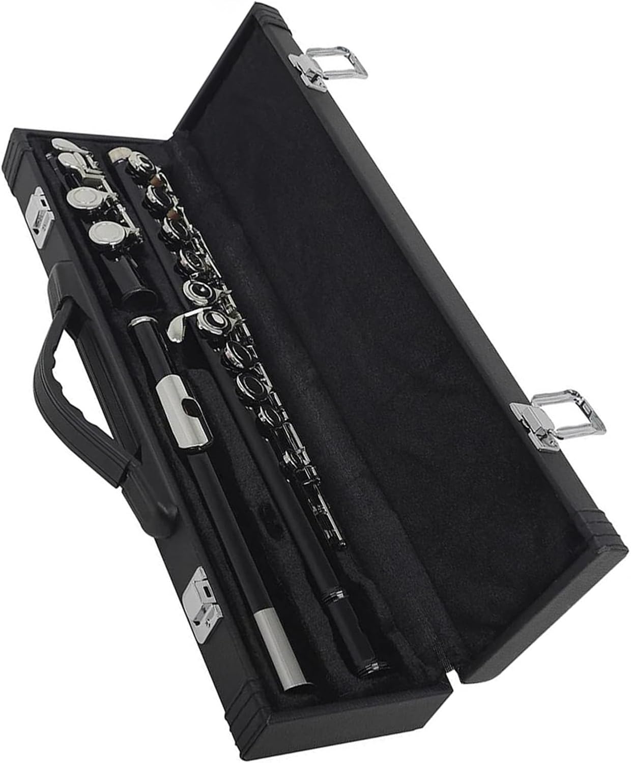 Black 16 Holes Flute Woodwind Instrument Closed Key Add The E Key C Tone Nickel Plated Concert Flute With Music Case