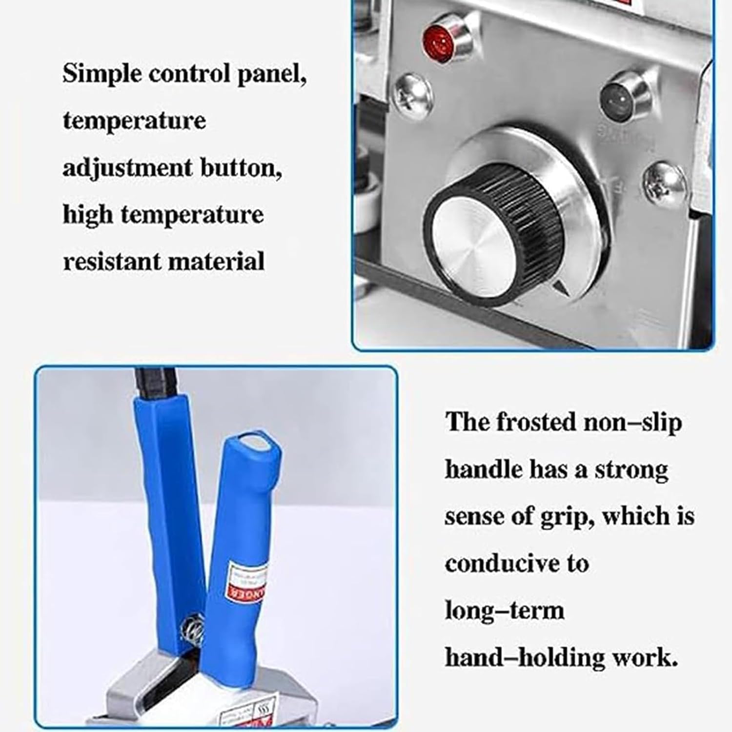 Hand-Held Heat Sealer Crimping Machine, 10 Mm Sealing Width, Temperature Control from 0 to 75°C, for Mylar Pouches, Foil Pouches, Cellophane Bags-200mm