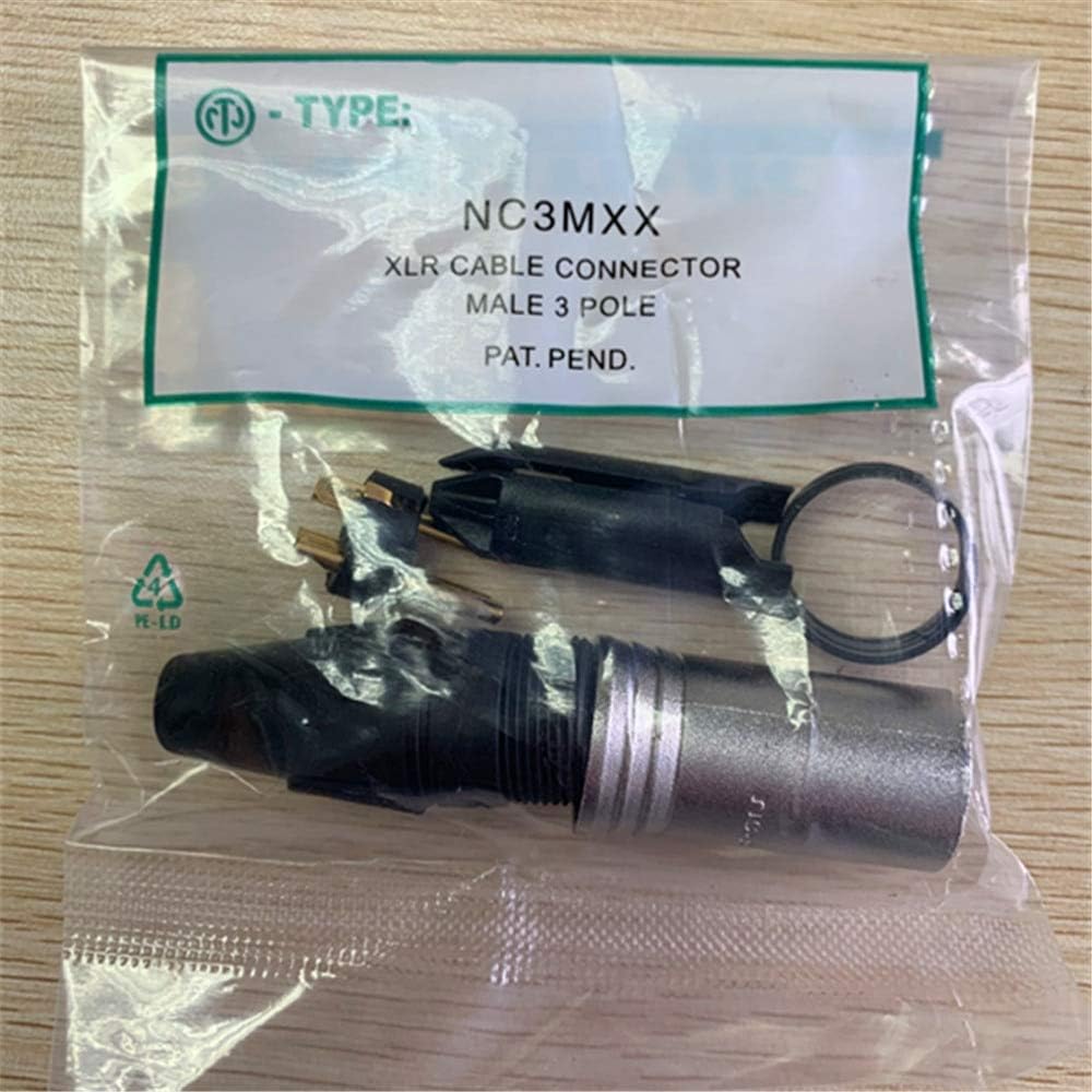 Davitu Electrical Equipments Supplies - 60Pcs/lot NC3MXX For NEUTRIK Male A set 3 Pin XLR Connector withe Black or Silver gold plated - (Color: Black)