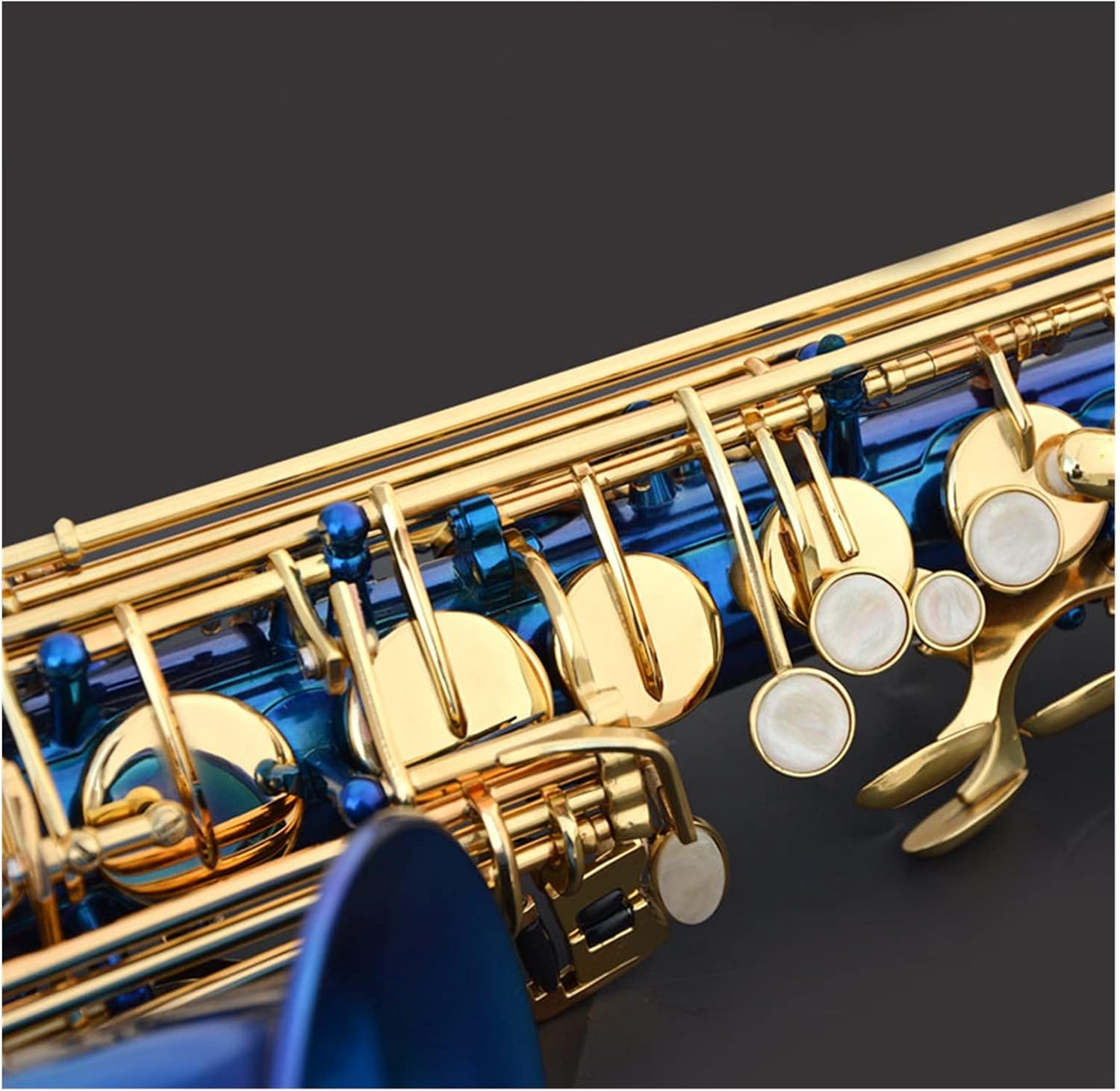 Saxophone Straight E Flat Alto Saxophone Sky Blue Gold Key Key Type Woodwind Instrument