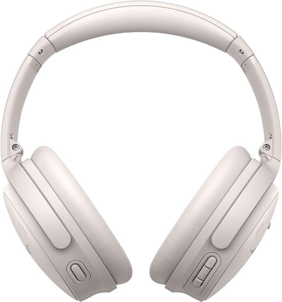 Bose QuietComfort 45 Wireless Bluetooth Noise Cancelling Headphones, Over-Ear Headphones with Microphone, Personalized Noise Cancellation and Sound, White Smoke