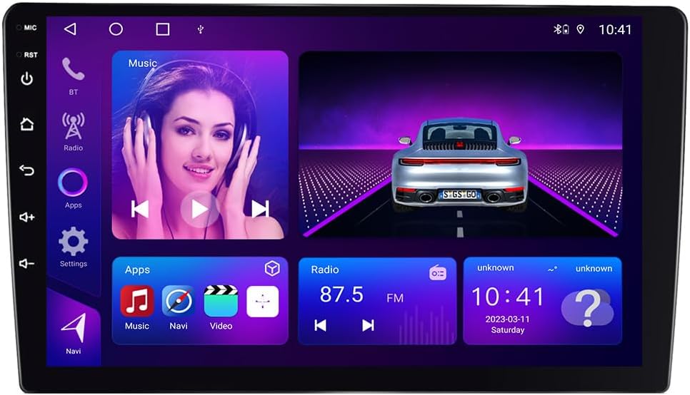 9-Inch Android QLED Display for Toyota/Camry with 4G, DSP, CarPlay, AHD, Aluminum Alloy Frame with Fan, Double-DIN Universal Car Multimedia Player (4GB+64GB)