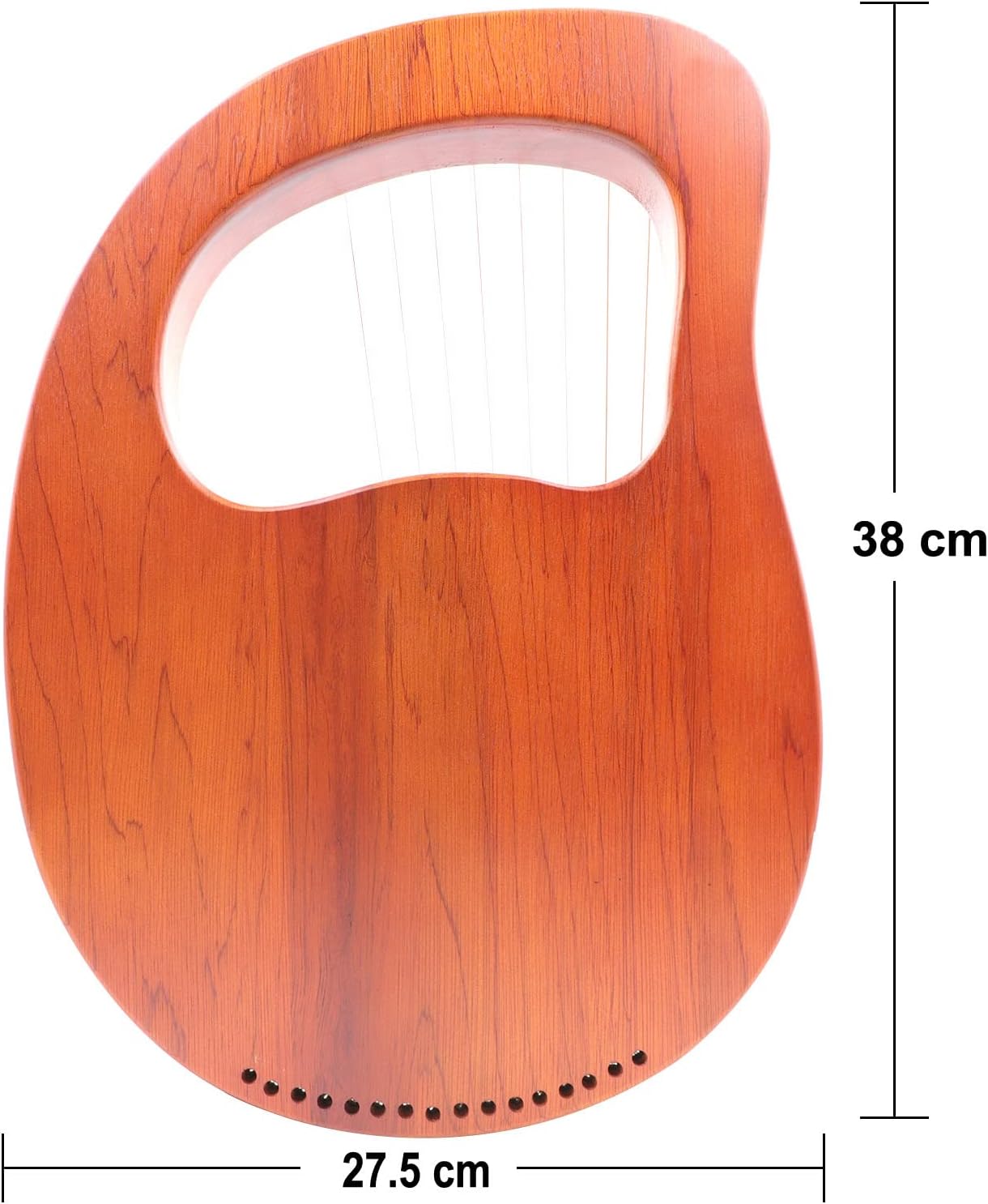 Rayzm Lyre Harp, Solid Wood Mahogany Lyre Musical Instrument, Portable 16 Metal Strings Lye Harp for Adult/Beginners