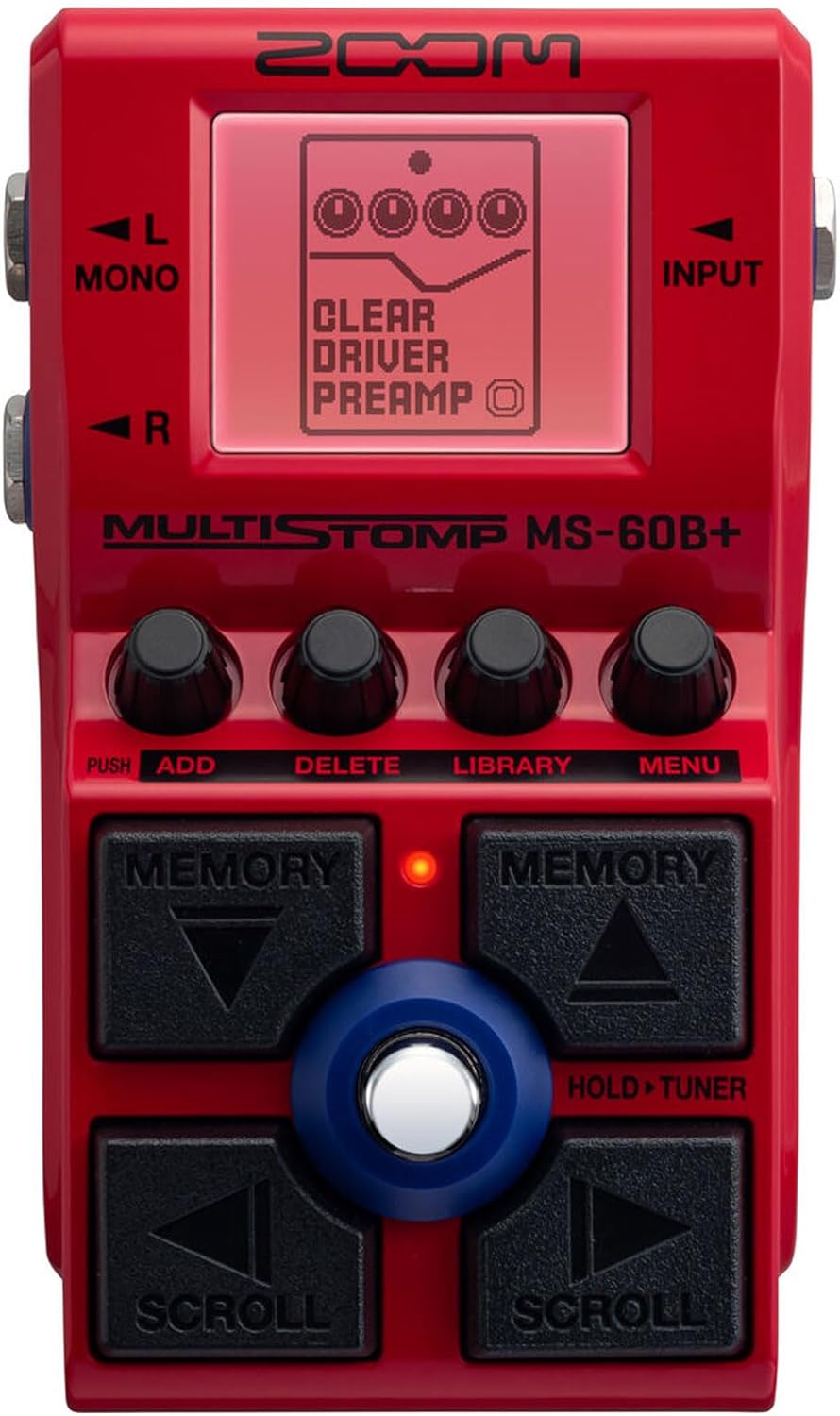 Zoom MS-60B+ MultiStomp Bass Effects Pedal with 95+ Effects Featuring Amp Models For Electric Bass Guitar Bundle With 4xAA WITH CHARGER + Cleaning kit + Straps + Travel Bag