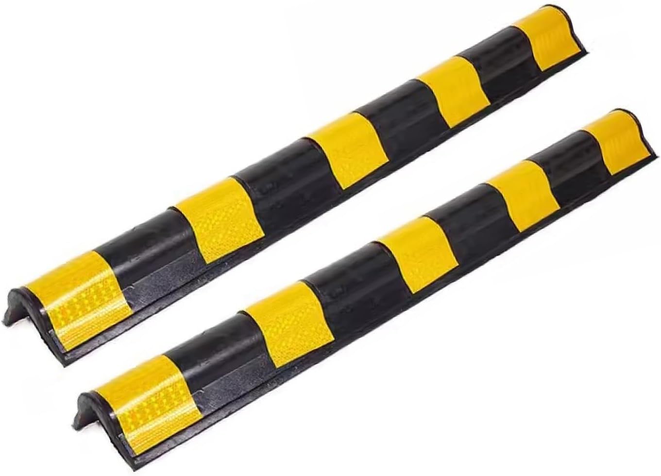 Car Parking Protector- 100x10cm Rubber Reflective Traffic Warning Strip, Wall Corner Edge Protector, for Garage, Parking Lot,Black+Yellow,40PCS