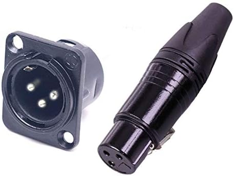 Davitu Electrical Equipments Supplies - 50Sets 3 Pin XLR Connector 50pcs Male+50pcs Female 3 Poles XLR Panle Mount Female/Male Plug Jack Socket Microphone MIC Adapter - (Color: Orange-M(50 Sets))