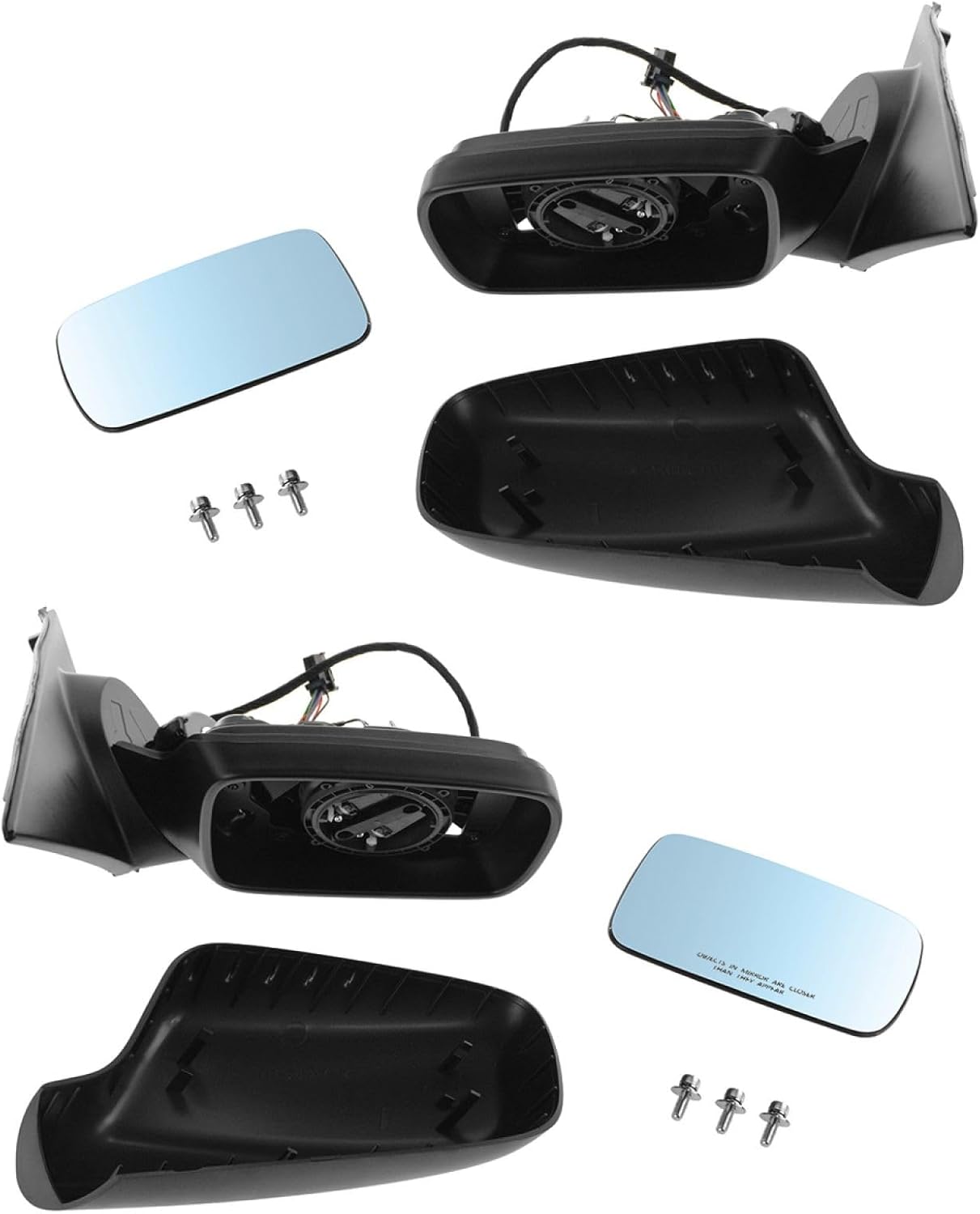 TRQ Driver & Passenger Side Mirror Set Manual Folding Compatible with 2002-2005 BMW 745i 745Li 2006-2008 750i 750Li 2004-2006 760i 2003-2008 760Li BM1320137 BM1321137