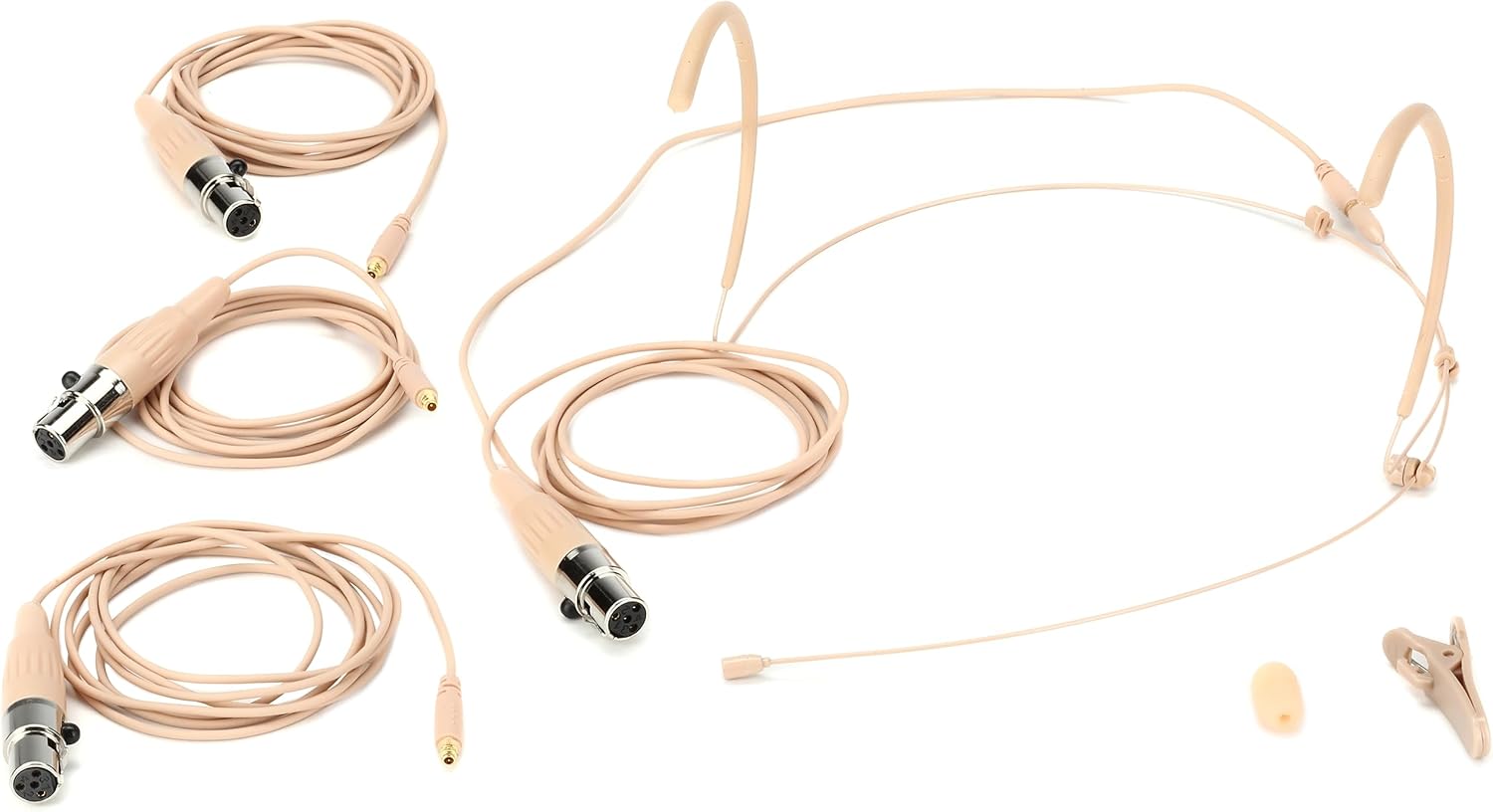Galaxy Audio HSM8-OBG-4SHU Omnidirectional Earset Microphone with Shure Wireless Connector - Beige