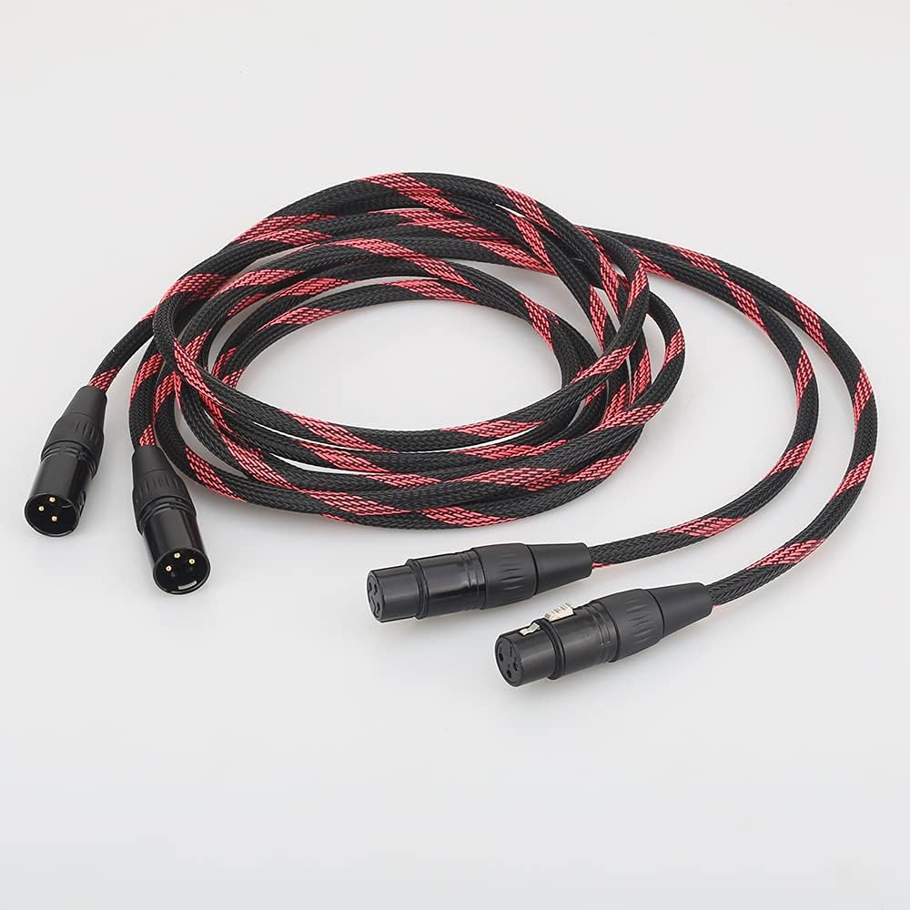 HI-End Copper XLR Balanced Audio Cable 4N OFC 3 Pin 2 XLR Male to Female Audio Cable (Length : 1.5m)