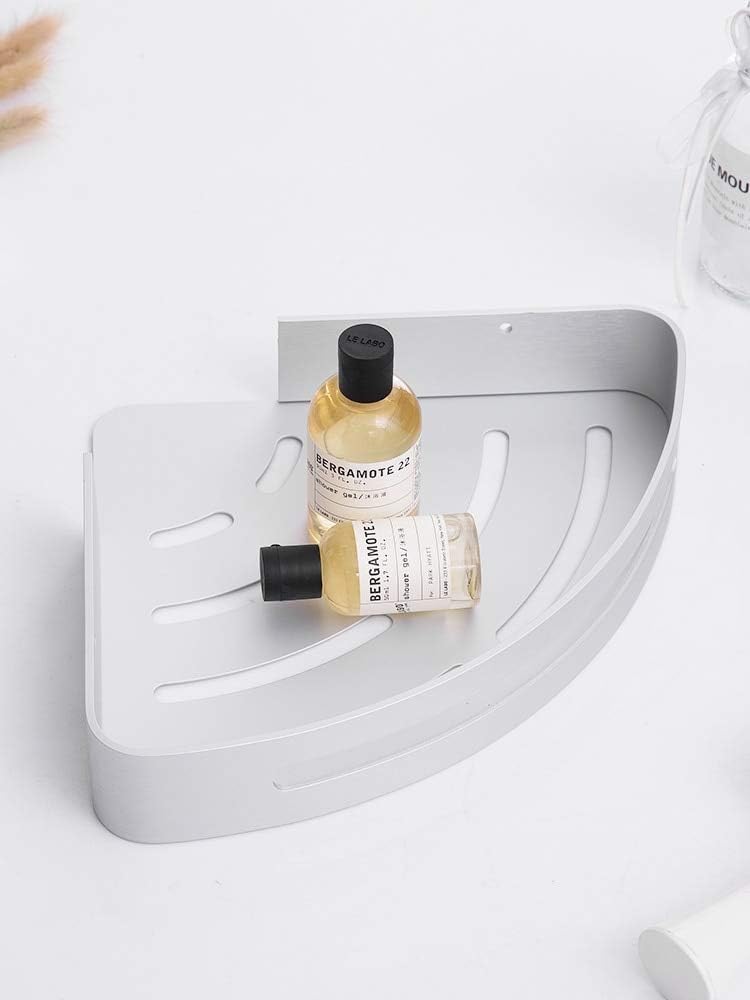 Wall Shelves Bathroom Corner Stand Silver Shower Caddy Bathroom Triangle Shelf Wall Mount Space Aluminum Rack Compatible with Shampoo Storage Rack