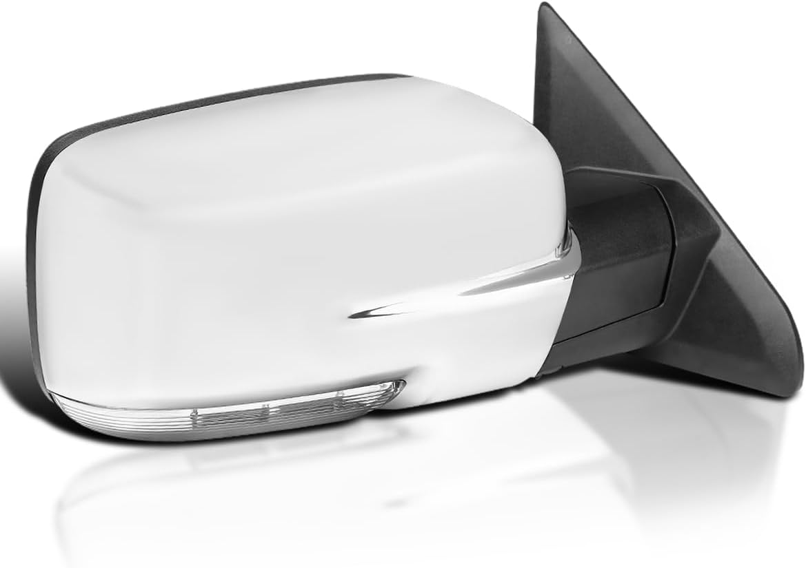 Spec-D Tuning LED Signal Power Heated Chrome Right Passenger Side Mirror Compatible with 2013-2019 Dodge Ram 1500
