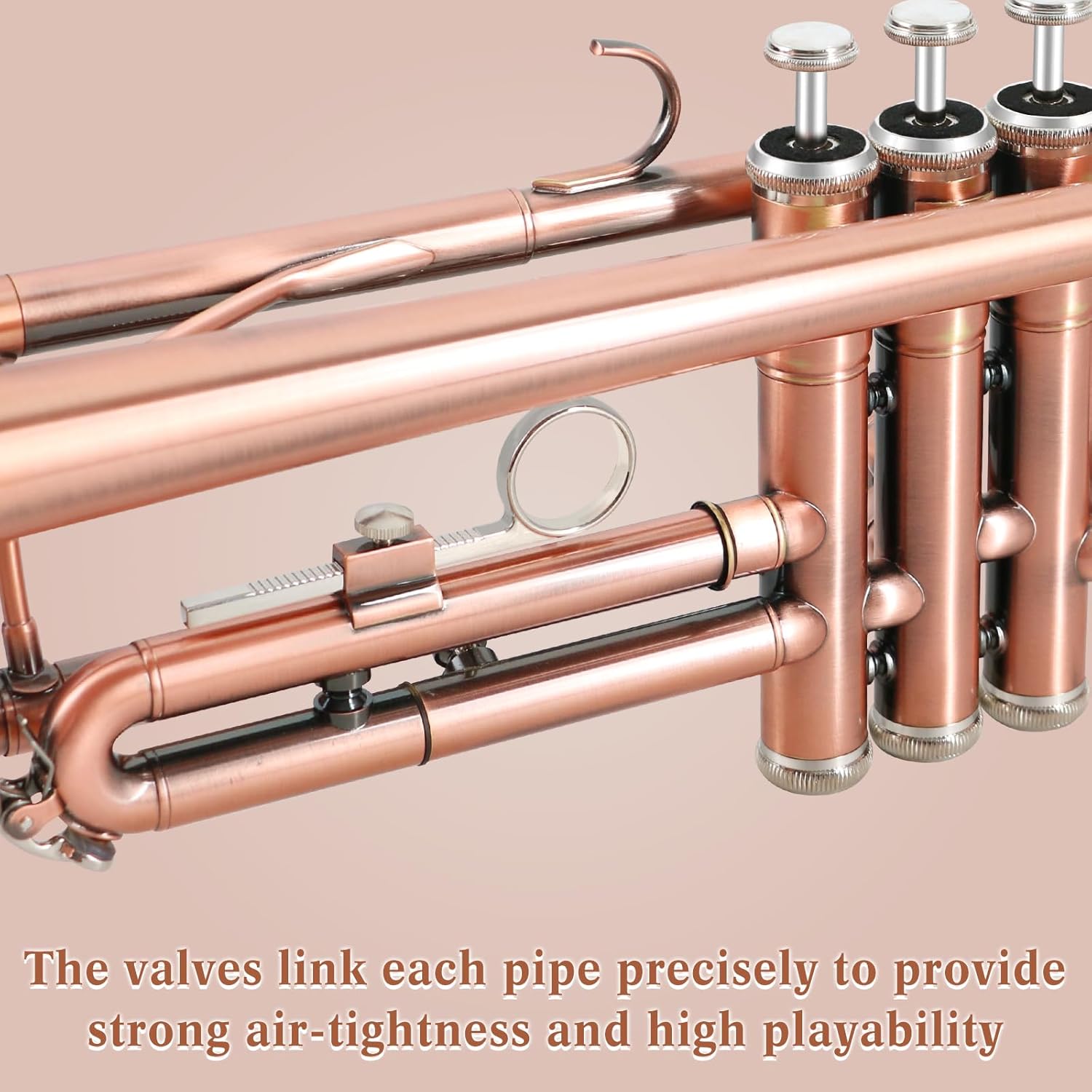 EASTROCK Bb Trumpet Standard Trumpet Set with Carrying Case,Gloves, 7C Mouthpiece, Cleaning Kit, Tuning Rod (Red Antique)