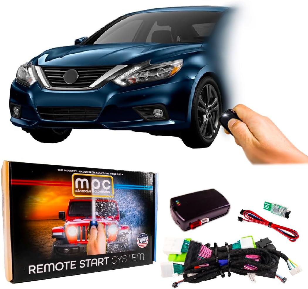 MPC Factory Remote Activated Remote Start Kit Compatible with 2013-2018 Nissan Altima - Push-to-Start - Plugin T-Harness - Firmware Preloaded - USA Tech Support