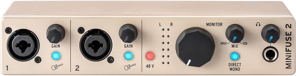 Arturia 800122 MiniFuse 2 USB-C Audio Interface Champagne (Renewed)