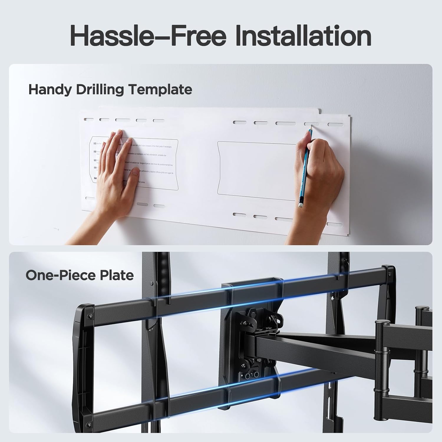 PERLESMITH Full Motion TV Wall Mount for 50”-90” TVs up to 165lbs, Max VESA 800x400mm PSXFK1, Corner TV Wall Mount for 26-60 inch up to 99 lbs, Max VESA 400x400mm PSCMF1