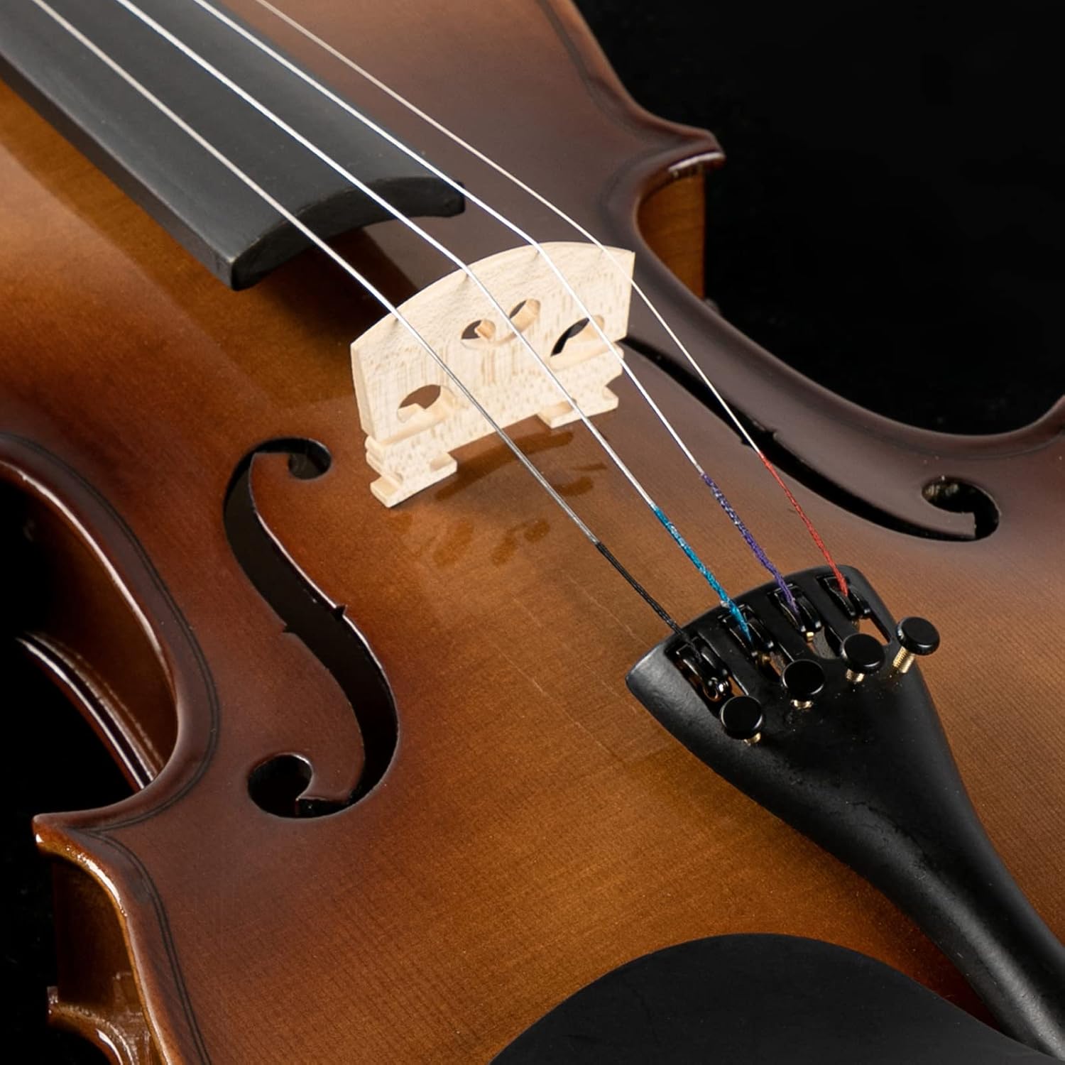 GLARRY Violin 4/4 Full Set- Solidwood Fiddle with Tuner Bow Case Shoulder Rest, Including Acoustic Violin Strings for Beginners Adults (Light)