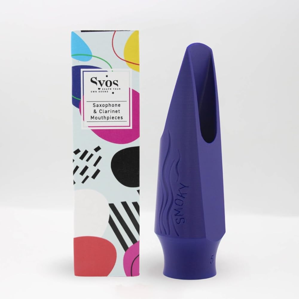 Syos Tenor Saxophone Mouthpiece, Smoky Model, 8 Tip Opening, Phantom Blue, Improve the Sound of your Sax with this Easy-To-Play, Dark and Warm Tenor Sax Mouthpiece