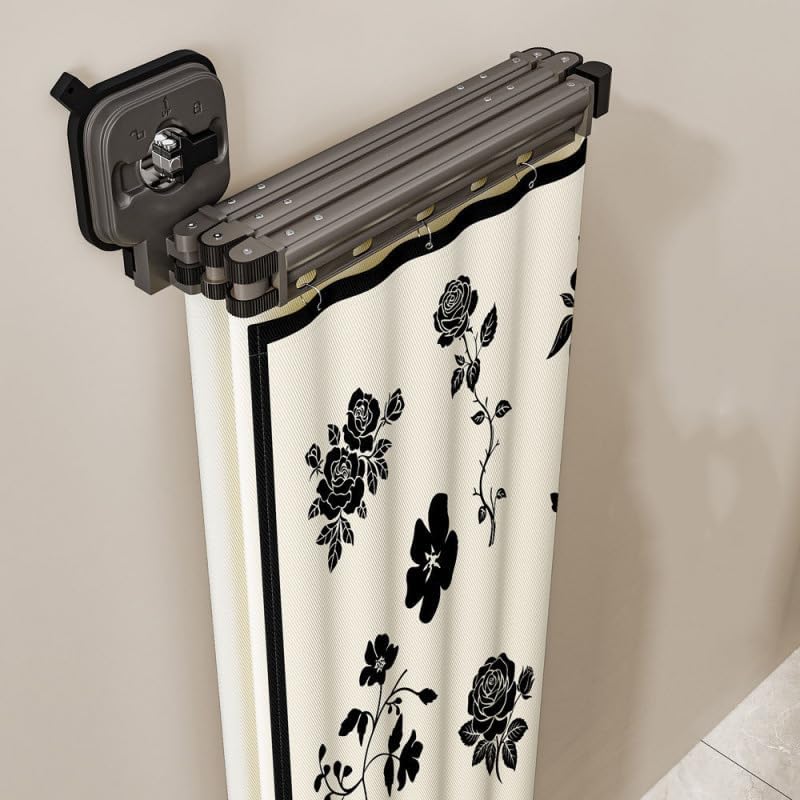 Wall Mount Folding Shower Curtain Rod, Adjustable Diamond Shaped Corner Shower Curtain Rod 90 Degrees No Drill Space Saver Bathroom Bathtub Clothing Store,A,80 * 180cm