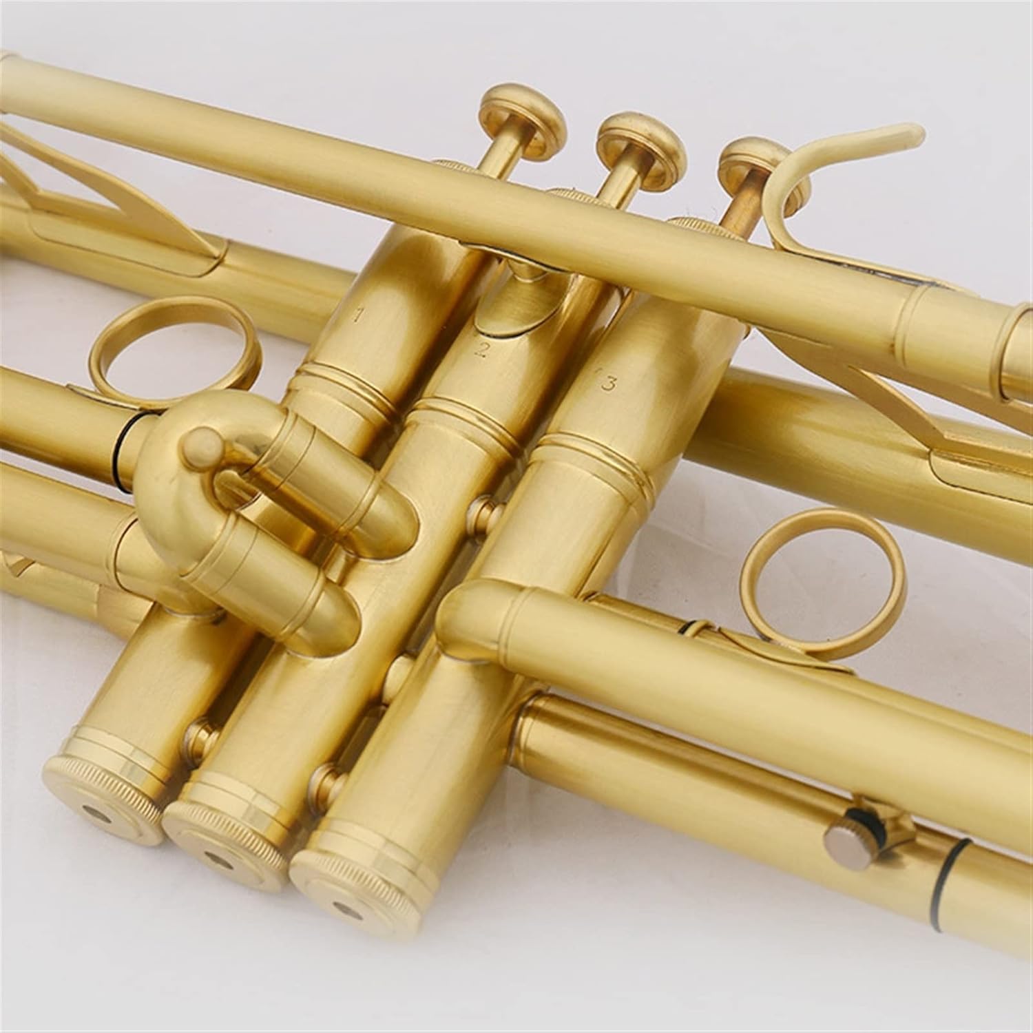 TSTS Brass Instrument Standard Trumpet B-Flat Matte Lacquer Gold Professional Playing Trumpet with Case Professional Trumpet