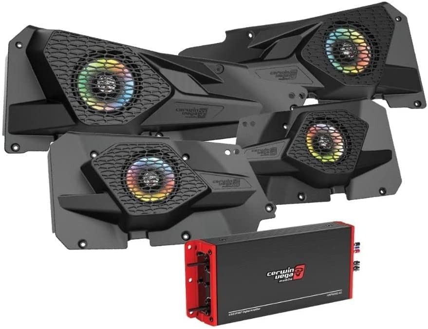 CERWIN-Vega! RXR Audio KIT – 360W RMS 4-Channel Waterproof Amplifier Car Audio Kit (RPMRZRKD41)