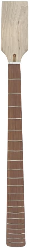 Bass Guitar Neck Paddle Head, 21 Fret 32 Inch Scale, Maple with Rosewood Fretboard,38mm Nut Width, 65mm Heel Width, Bolt-On Heel