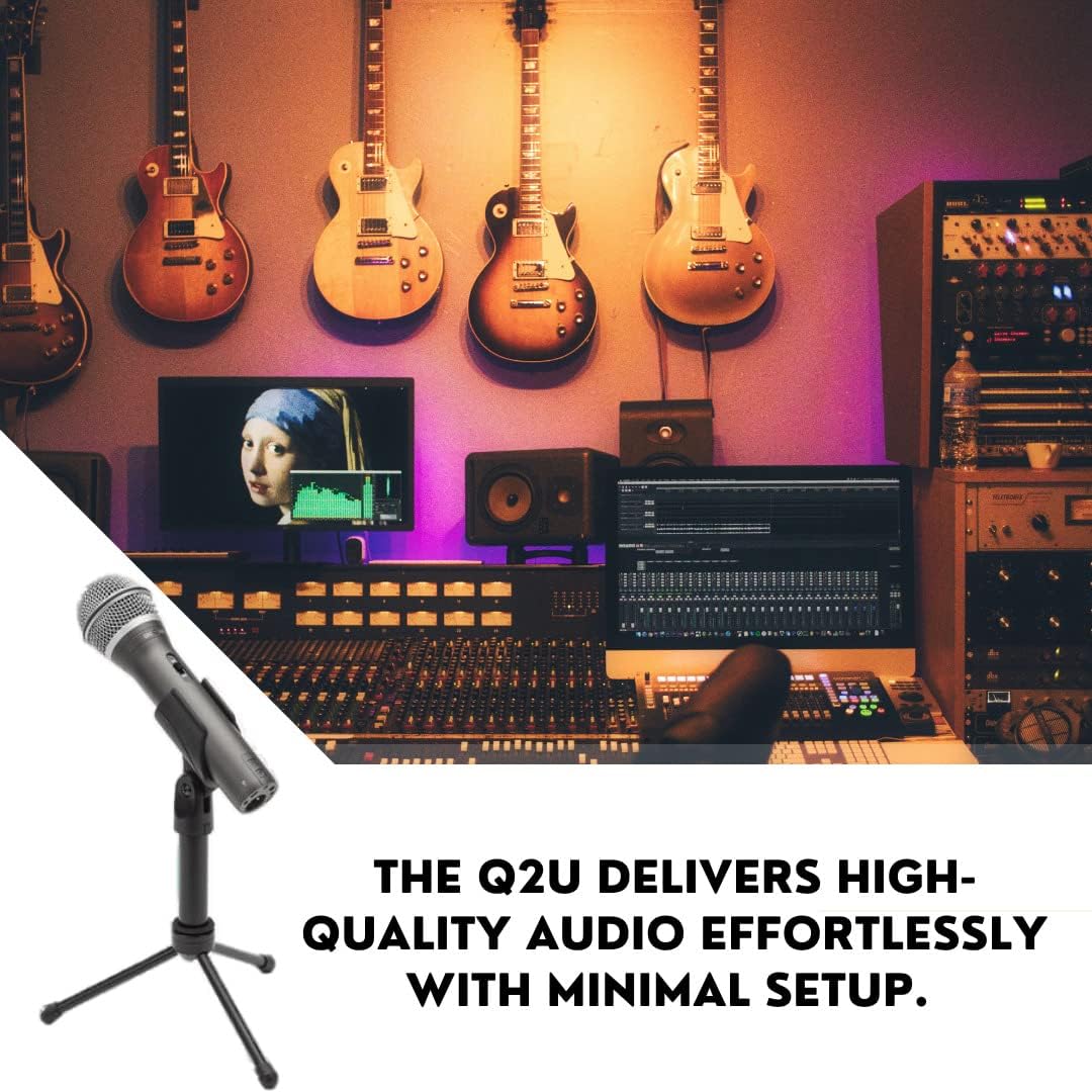 SAMSON Q2U USB/XLR Dynamic Microphone Recording and Podcasting Pack (Black)