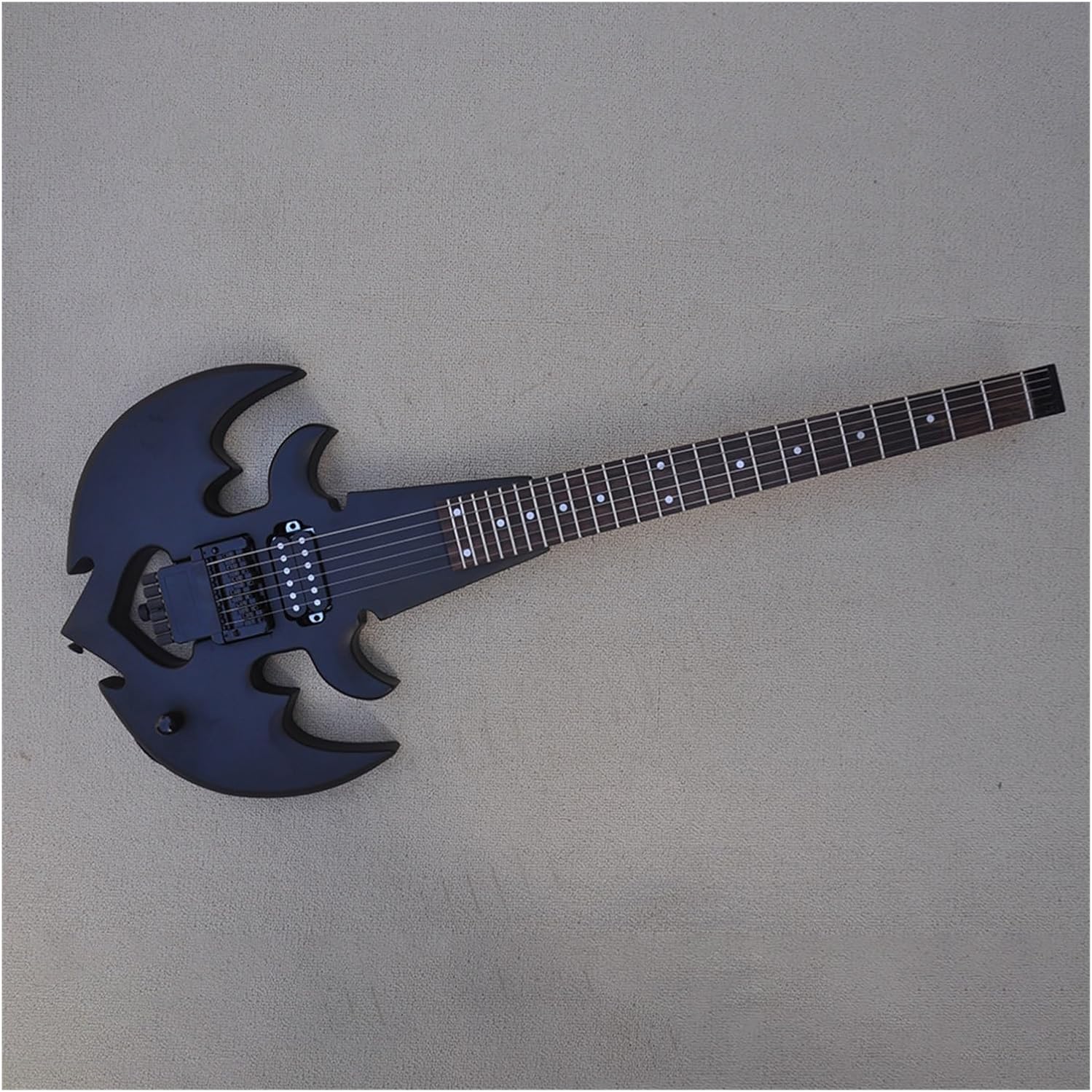VENEKA Headless Electric Guitar Black Matte 6 Strings Unusual Headless Electric Guitar with Rosewood Fretboard 24 Frets