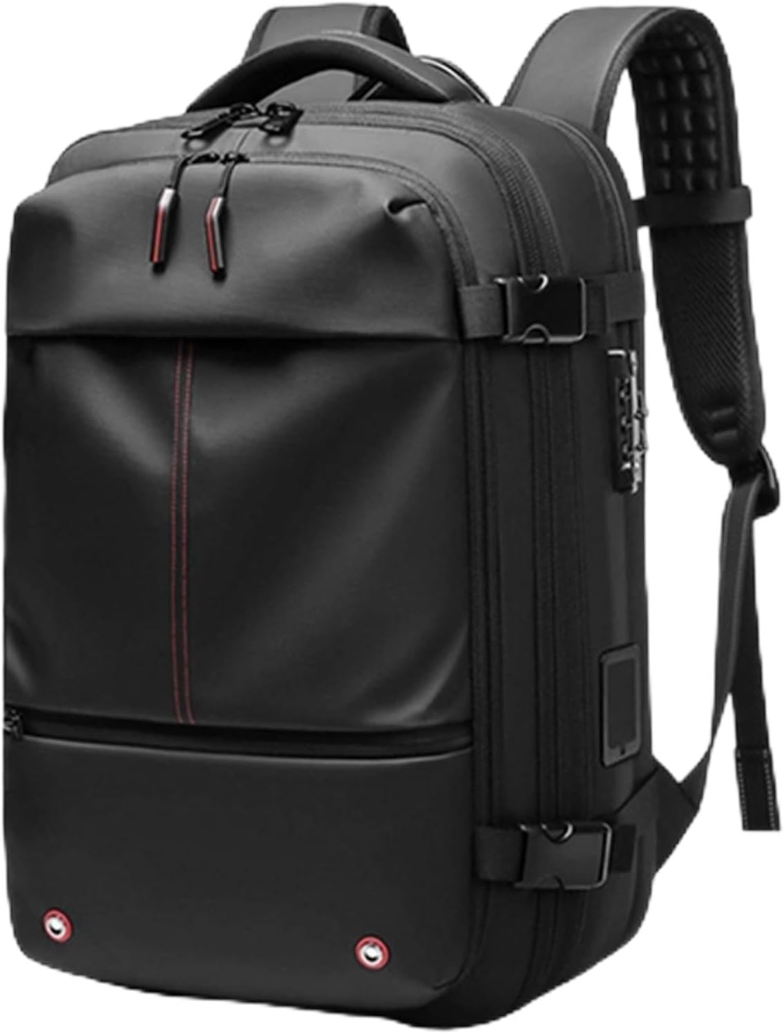 Vacuum Backpack, One Travel Backpack with Air Pump, Large Capacity Vacuum Travel Bag, Waterproof Anti-Theft (Black-Upgraded)