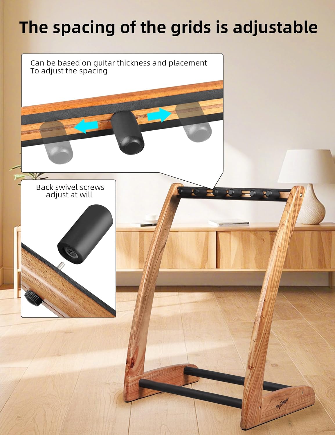 Mr.Power Universal Multi Purpose Guitar Stand Rack with Light, Adjustable Guitar Holder with Soft-Padded Protect for Eectric Guitar Bass, Acoustic Folk Classical Guitar, Banjo, Mandolin, Guitar Case (3 Holder)