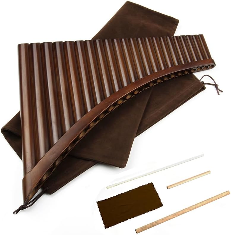 22 Pipes Brown Pan Flute G Key Chinese Traditional Musical Instrument Pan Pipes Woodwind Instrument