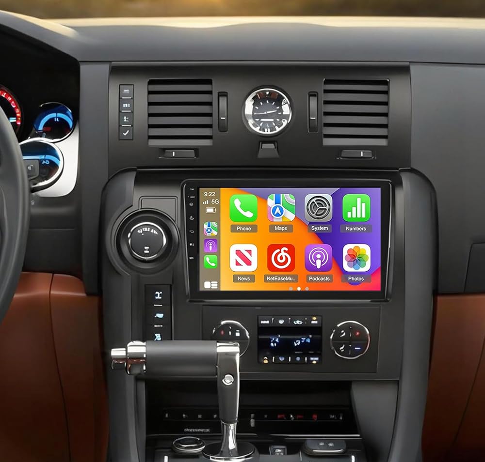 Android 14 Car Radio for Hummer H2 2008-2009 with Wireless Carplay & Android Auto, 9 Inch IPS Touch Screen for Hummer H2 Car Stereo BT FM in Dash GPS WiFi Backup Camera SWC-4+64G
