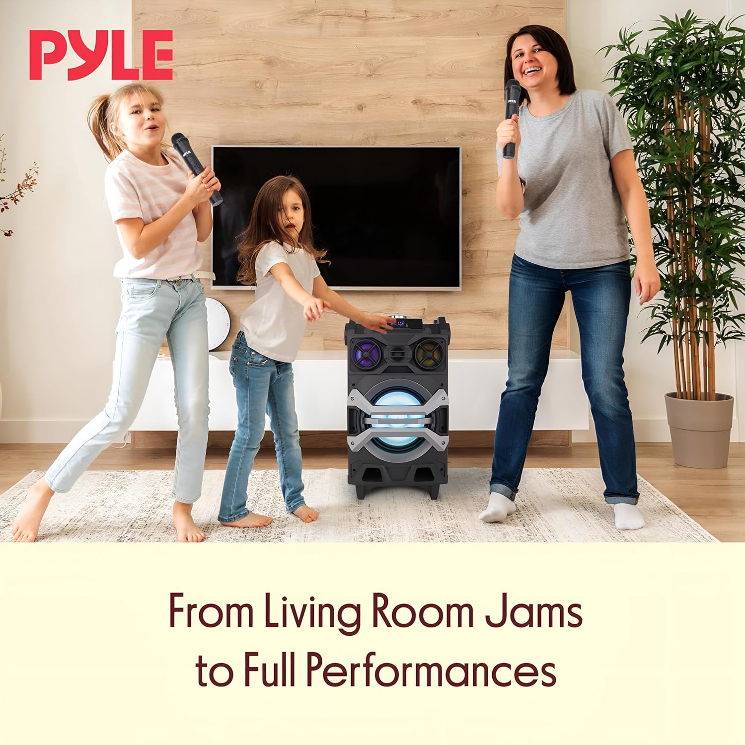 Pyle 500 Watt Portable BT Connectivity Karaoke Speaker System - PA Stereo with 8