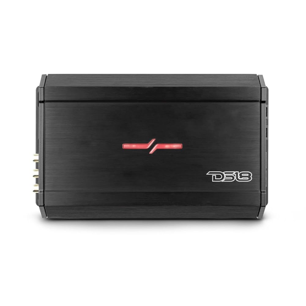 DS18 ZXI.4 Car Audio Amplifier - Class D, Full Range, 4 Channel, 1480 Watts Max, Adjustable Crossover – Compact Size for Easy Installation on Many Applications (Renewed)
