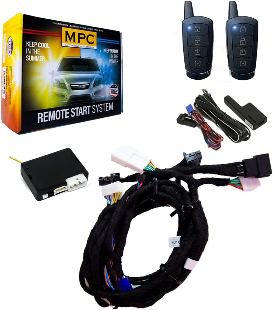 MPC Remote Starter Compatible with 2020-2022 Toyota Corolla |Gas| |H-Key| Plugin T-Harness - (2) Extended Range 4-Button 2-Way Remotes - Up to 3,000 ft - Firmware Preloaded - USA Tech Support