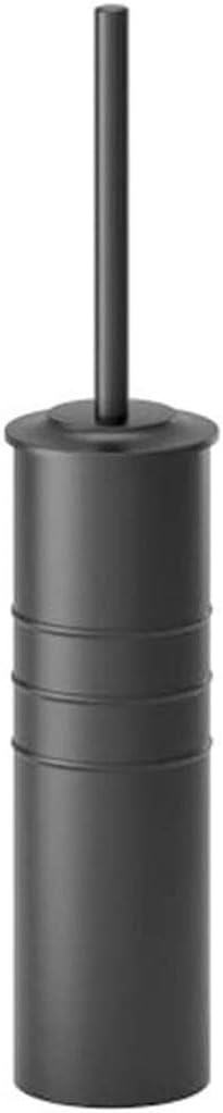 Intuitive Household Toilet Brush Holder, Stainless Steel Black Round Freestanding Toilet Brush Cleaning Supplies