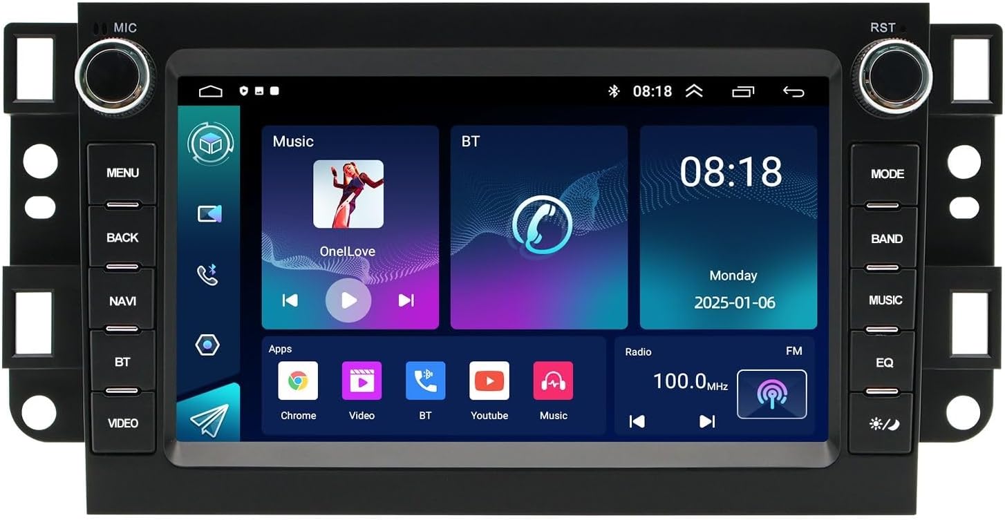 Android 14 Car Stereo Fit for Chevrolet Silverado Impala GMC Sierra Enclave Yukon, 7inch Touch Screen with Wireless Carplay Android Auto AHD Backup Camera Mirror Link GPS SWC WIFI FM,2+32G