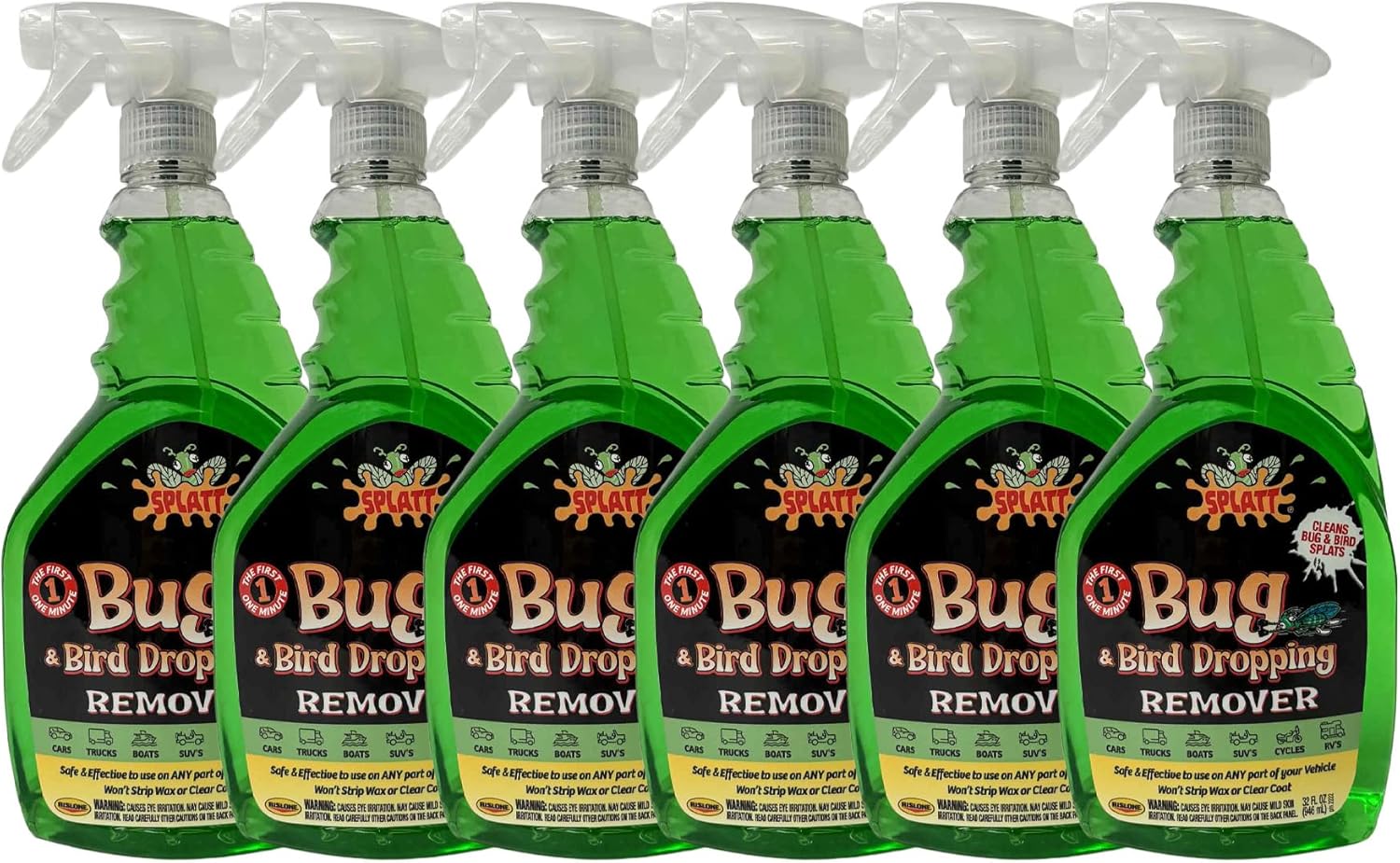 Rislone Splatt Bug and Bird Dropping Remover, 32 Fl Oz, (Pack of 6)