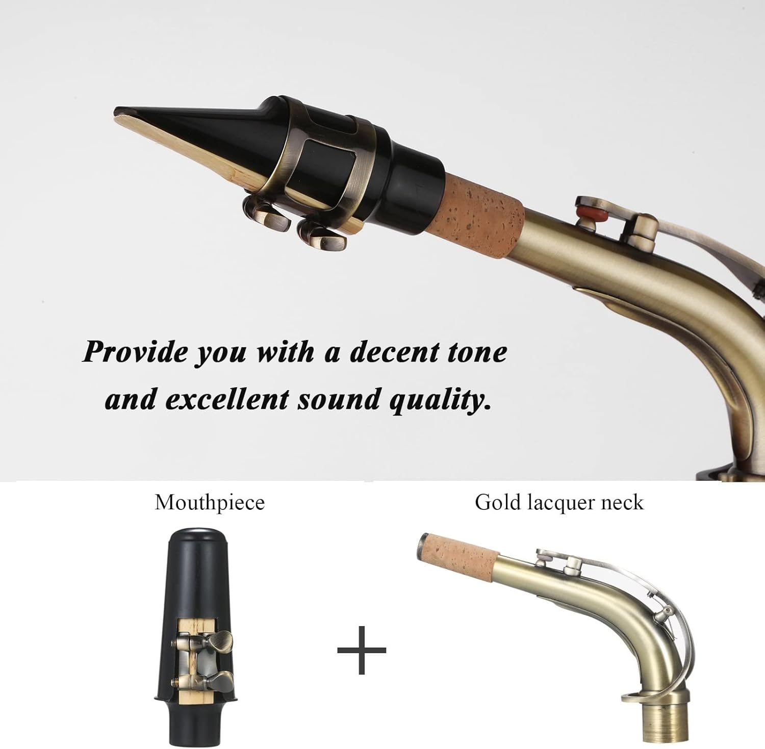 TSTS EB Alto Saxophone Brass Lacquered Gold E Flat Sax 82Z Key Type Woodwind Instrument Brass Sax Full Kit (Color : Bronze EB)