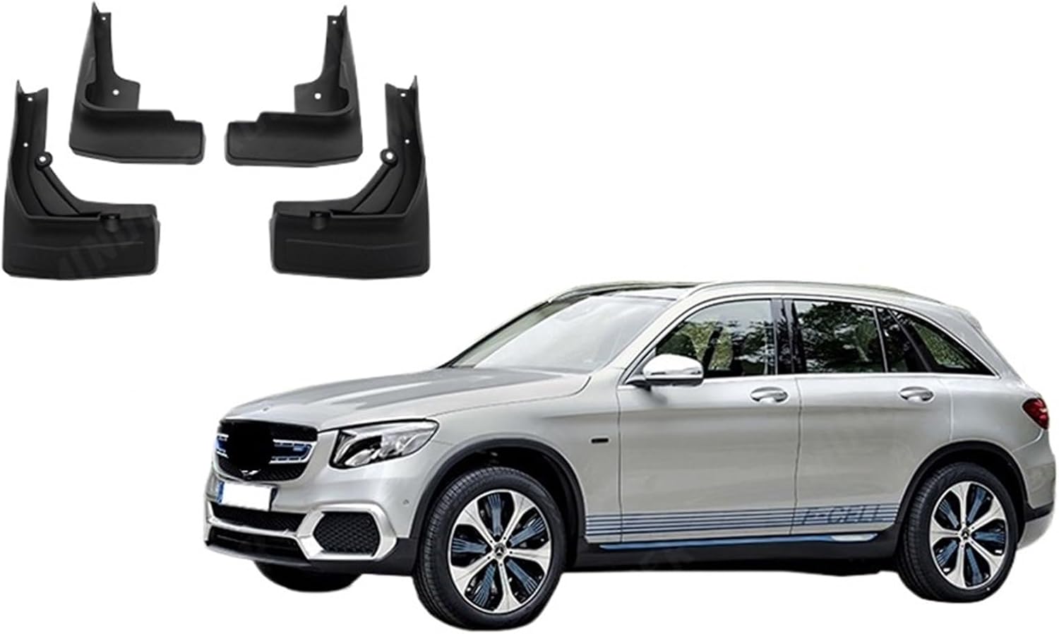 Car Mudflaps Compatible with Mercedes Benz GLC Class X253 2016-2019 WO/RB Mud Flaps Splash Guards Mudguards Mud Flap Front Rear Fender(Without Pedal)