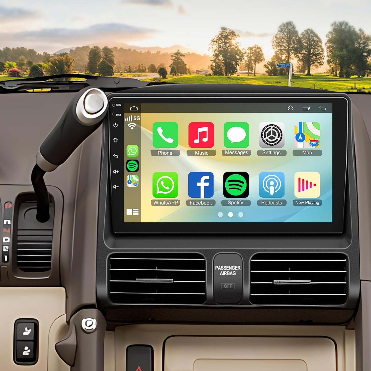 4G+64G Car Radio for Honda CRV 2002 2003 2004 2005 2006, Support Wireless Carplay&Android Auto, Bluetooth/Voice Control/GPS/WiFi/Back-up Camera/SWC/FM, 9 Inch IPS Touch Screen for Honda CRV