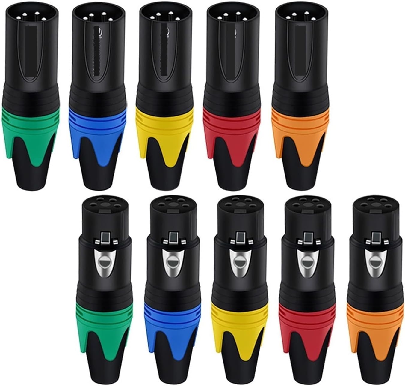 4 Pin X L R Male/Female M I C Cable Wire Connector 4 Pole XLR Plug Microphone Jack Socket 56Pcs (Color : 56xF 4P Black)