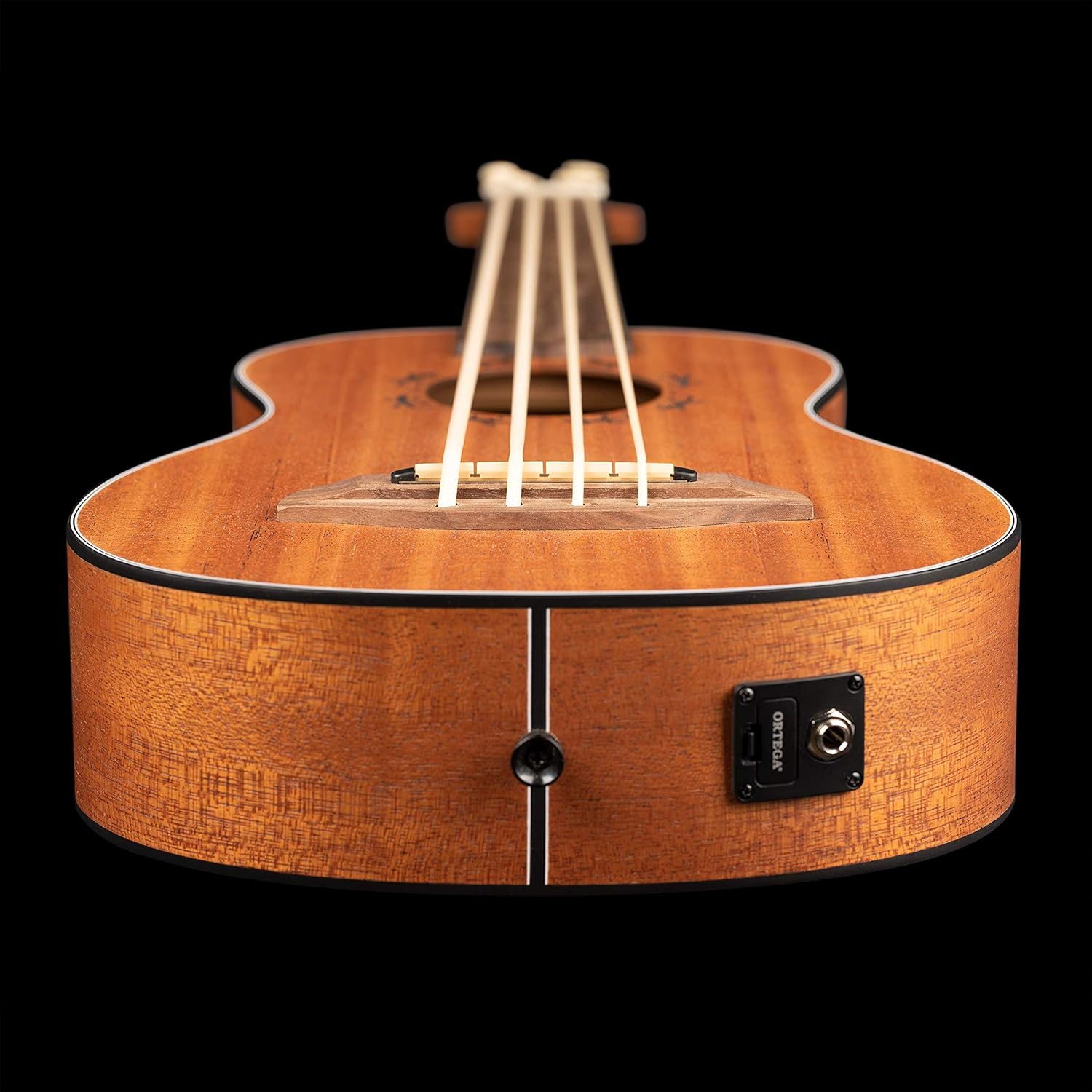 Ortega Guitars 4 String Lizard Series Fretless Acoustic-Electric Uke-Bass w/Bag, Right (LIZZY-BSFL-GB)