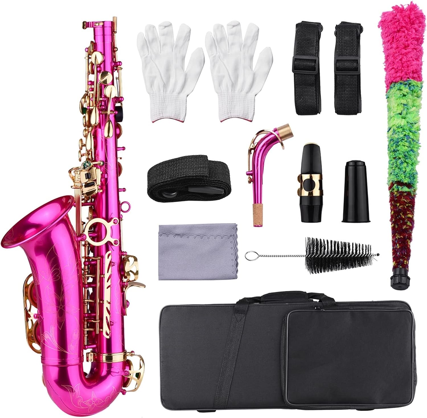 Brass Engraved EB E-Flat Alto Saxophone Sax Abalone Shell Buttons Wind Instrument with Sax Accessories (Color : 2)