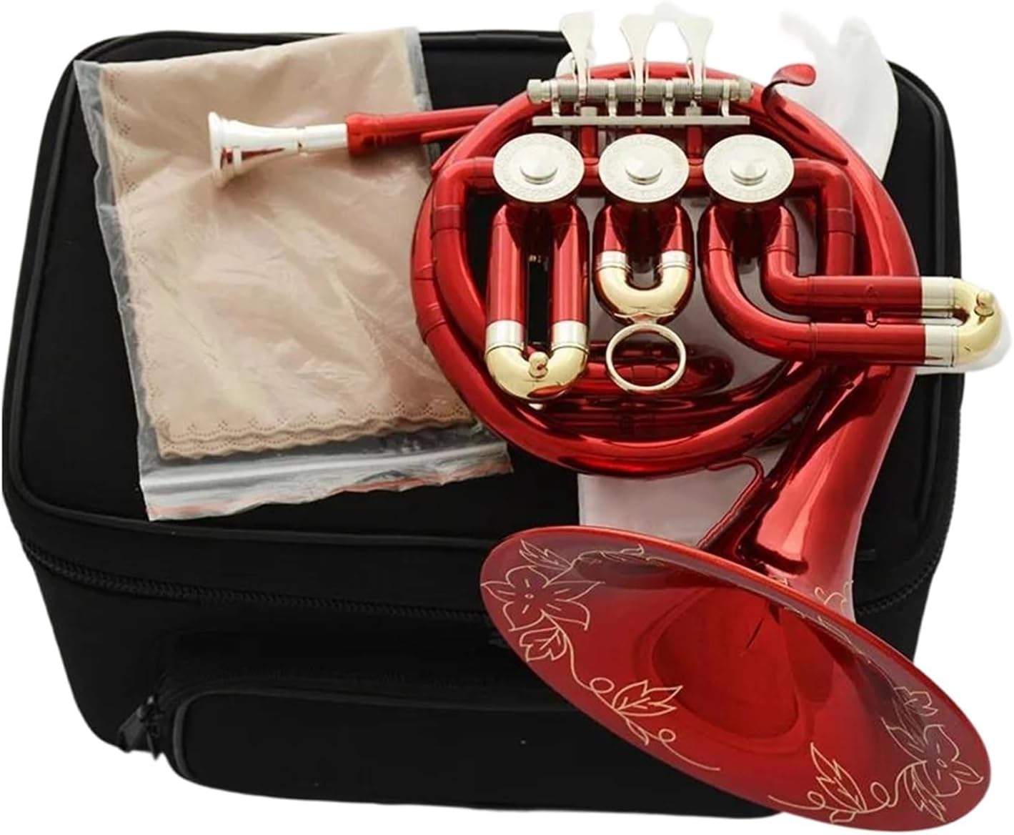 4 Key French Horn Red Lacquer Bb Mini French Horn With Box Mouthpiece