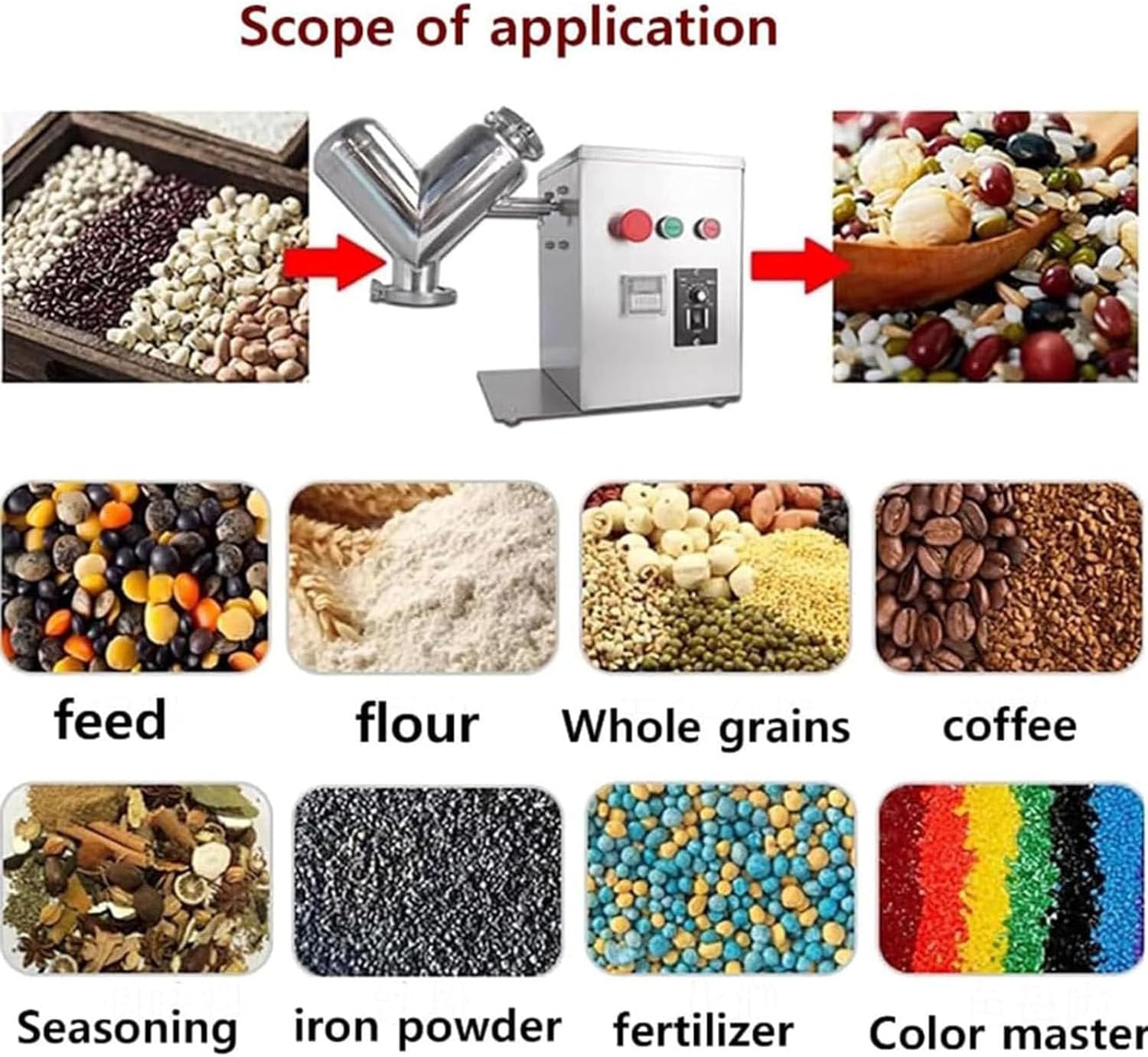 Stainless Steel Dry Powder Mixer - Efficient Particle Blender for Granual Mixing, Ideal for Feed and Powder Blending