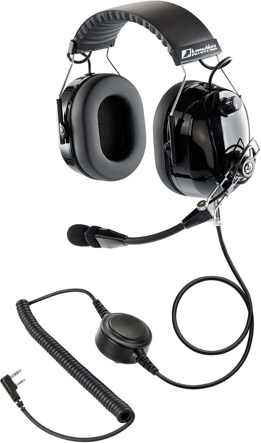 Arrowmax AHDH0042-BK-K2 PNR Noise Isolation Headphone Compatible with BaoFeng BTECH UV-5R UV-5RA UV-5RE UV-5R3 BF-F8HP UV-82HP Kenwood 2-PIN 2 Pin Radios NX-1200 NX-1300 NX-P1200 NX-P1300 NX-3220