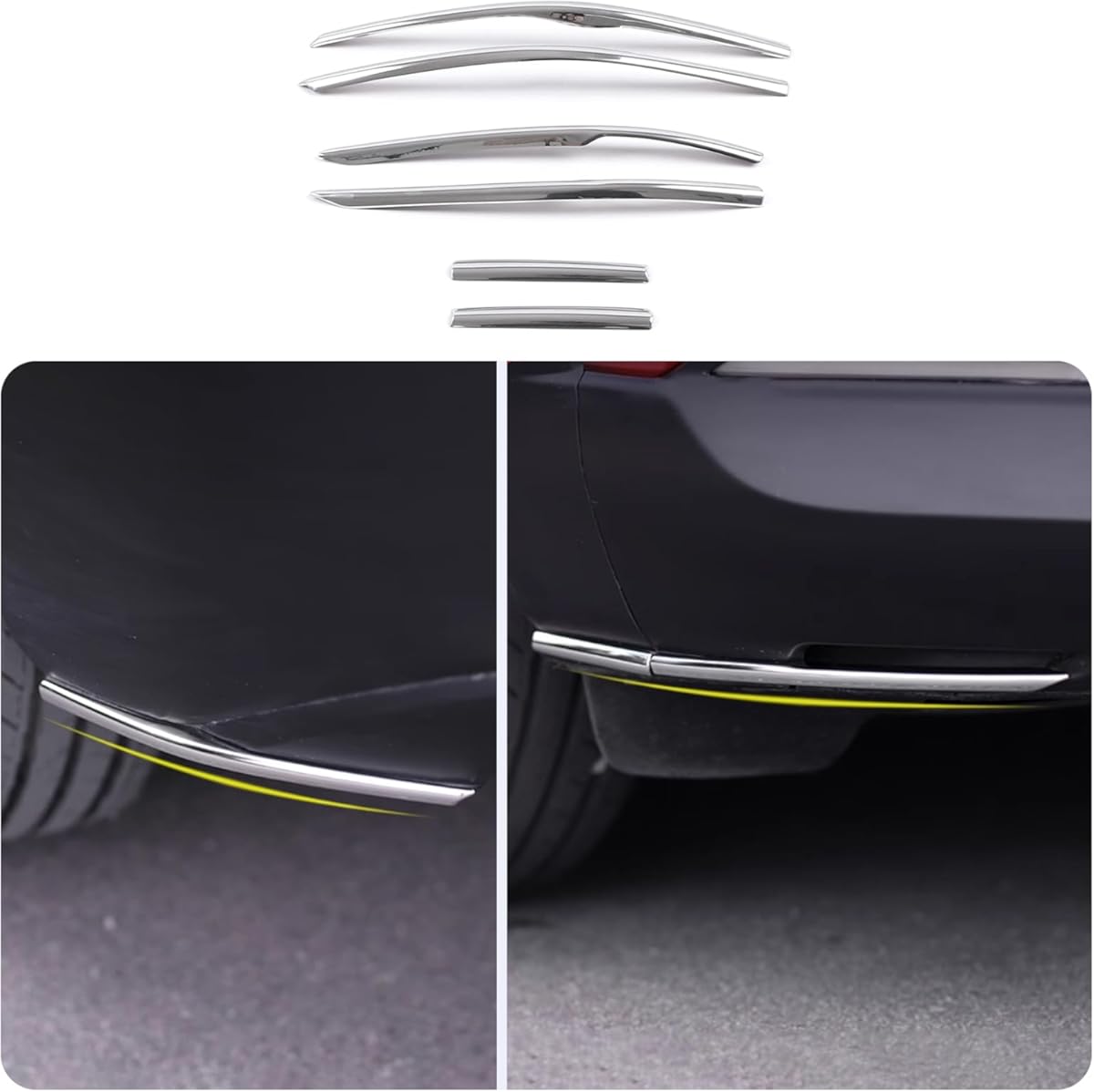 Car Accessories Fit for Mazda CX-30 CX30 2020 2021 2022 2023 2024 2025 Front & Rear Bumper Corner Protection Cover Trims (Chrome) 4PCS Stainless Steel