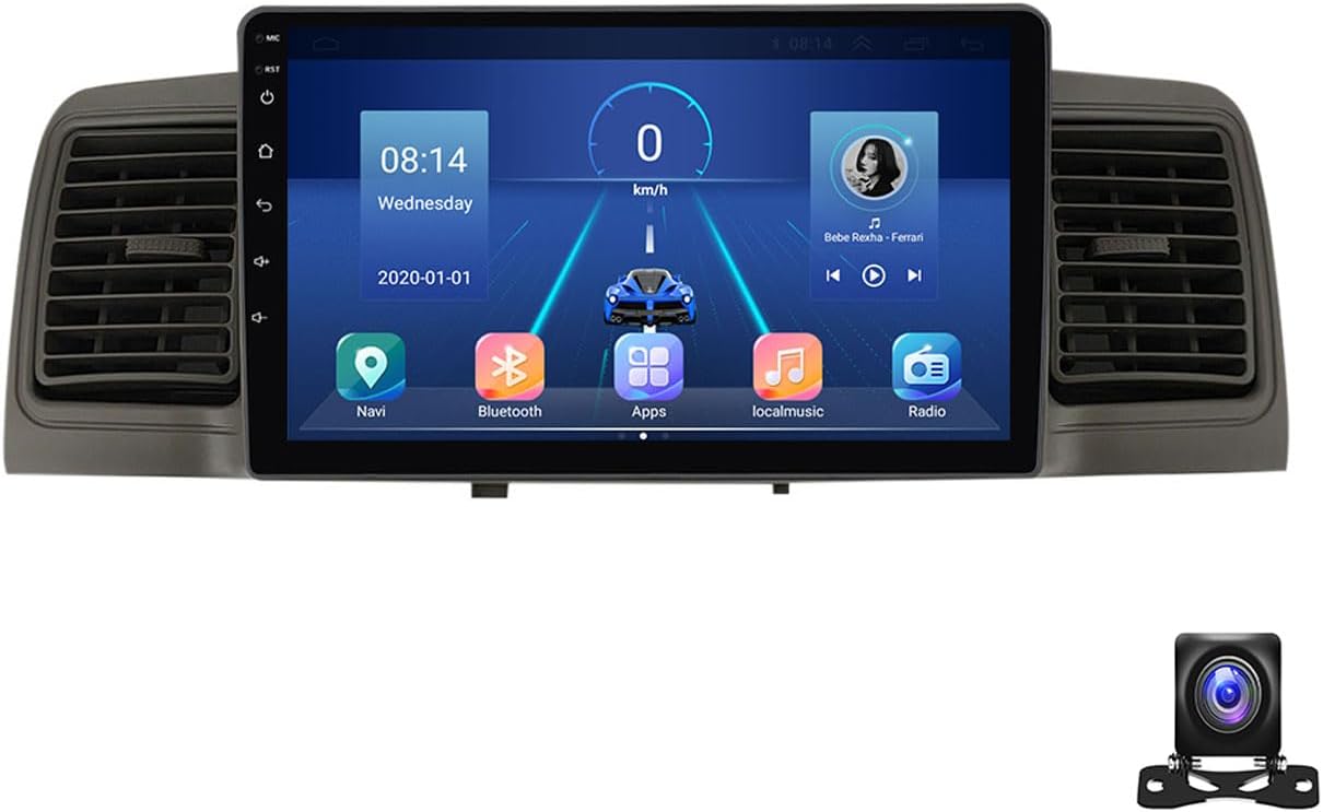 Car Stereo Head Unit with HD Touch Screen Bluetooth FM/AM Radio for Toyota Corolla EX 2007-2012, Support Wireless CarPlay SWC 4G