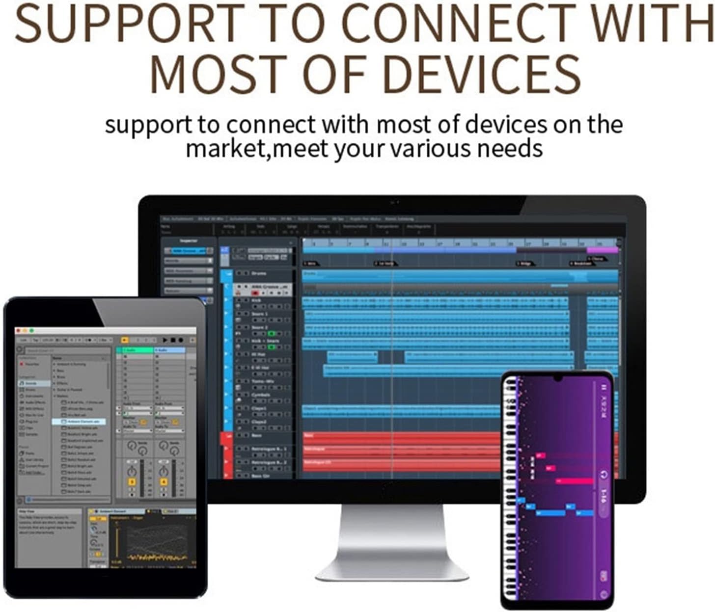 88 Keys Full Size Weighted Keyboard Piano Foldable Digital Piano Portable Keyboard For Beginners With Bluetooth, USB/MIDI, Sustain Pedal, Piano Bag, Music Sheet Stand(White)